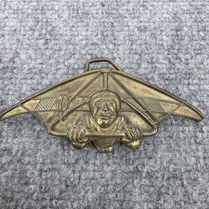 Vintage Baron Buckle Belt Buckle Solid Brass Hang Glider Pilot Flying Mens 1978